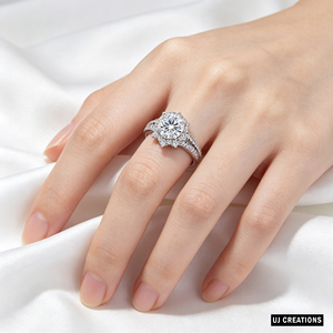 Custom S925/10K/14K/18K Solid Gold 1 Carat Round Lab Grown Brilliant Cut Diamond Wedding <b>Ring</b> VVS-VS Quality - Product Image 2