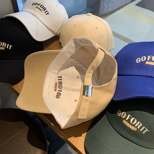 Casquette de baseball brodée « Go for It » pour femme, style coré<span class=keywords><strong>en</strong></span>, kaki, avec visière incurvée, effet amincissant, marque tendance - Product Image 2