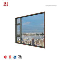 Fenêtre à battant isolée haut de gamme HENNISSY, style allemand minimaliste, avec moustiquaire en maille diamant standard, verre trempé pour villas