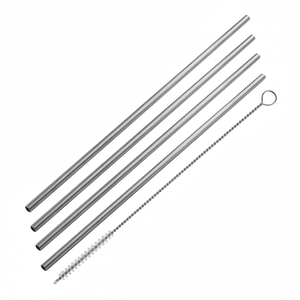 5pcs pailles à boire en acier inoxydable avec brosse de nettoyage - Product Image 2