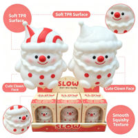 Jouet anti-stress souple à rebond lent en forme de clown de Noël ou bonhomme de neige, boîte surprise cadeau de vacances