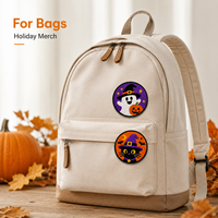 Juego de insignias de chapa personalizadas de Halloween con bordado de chenilla, diseños de calabaza, fantasma y gato para sombreros, bolsos y regalos para eventos