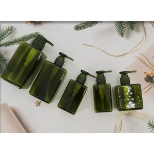 Üreticileri ambalaj vücut losyonu ve saç kremi yeşil ucuz şampuan şişesi plastik şişeler
