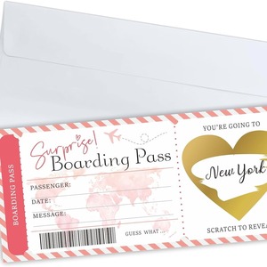 Boleto de Embarque Sorpresa con Sobre, Regalo de Viaje Personalizado para el Día de San Valentín - Product Image 1