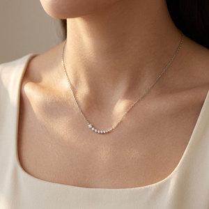 Collar de Gargantilla con Colgante de Diamantes Naturales Multiformes en Oro Blanco de 18K, Joyería Fina Elegante y Exquisita de Alta Calidad, Regalo para Mujer - Product Image 5