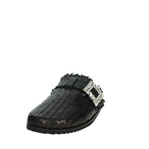 รองเท้าแตะหนังทอประดับคริสตัลรุ่น Donna Sabot K-10932 สีดำ - Product Image 6