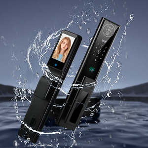 赛佳智能门锁，带无线3D脸和指纹识别实时可视对讲防水铝木门 - Product Image 4