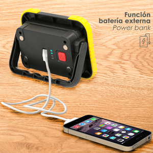 Torcia LED professionale compatta / Faro da lavoro con batteria ricaricabile (2000 mAh), 500 lumen (10 Watt), funzione Power Bank - Product Image 6