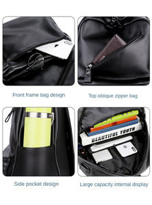 Sac à dos d'école en cuir vegan personnalisé pour hommes, sacs pour ordinateur portable, sacs de collège, sac à dos étanche pour étudiants, mochila cuero, sac à dos - Product Image 3