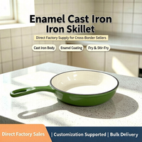 Poêle en fonte émaillée 24 cm, antiadhésive, forme citrouille, compatible induction et gaz, ustensile de cuisine moderne