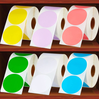 Étiquette thermique directe ronde colorée, autocollante, 50 mm, en rouleau, imperméable, à colle thermofusible, multi-usages
