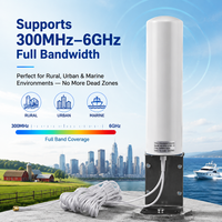 Antenne omnidirectionnelle extérieure 5G LTE 698-2700 MHz 10-12 dBi à gain élevé 2x2 MIMO double TS9 amplificateur de signal répéteur montage sur poteau IP68