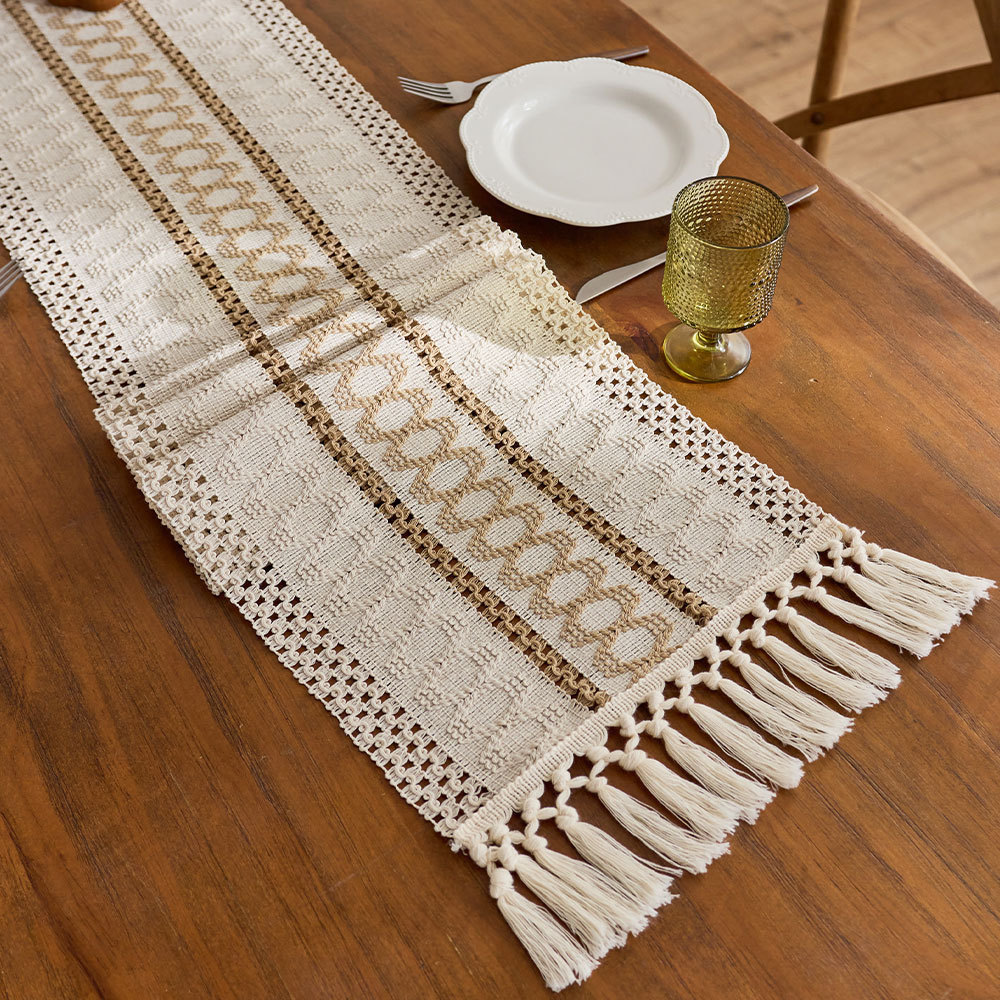 Cotton-linen with circular pattern yellow