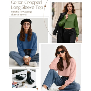 เสื้อโยคะทรงครอปแขนยาวเอวสูง ระบายอากาศได้ดี น้ำหนักเบา แฟชั่นใหม่ สำหรับผู้หญิง ออกกำลังกาย ฟิตเนส โยคะ กระชับสัดส่วน ผลิตจากไนลอนผสมสแปนเด็กซ์ - Product Image 5