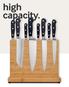 Durable Bamboo Magnetic Knife Block Stand Good Quality Custom Universal <b>Tool</b> Holder for Home Kitchen Use - Product Image 5