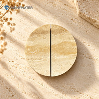 Poignée de tiroir rétro en marbre travertin beige jaune de luxe, bouton vintage pour la décoration intérieure et les magasins