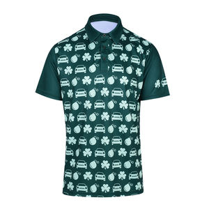 เสื้อโปโลมีกระดุมสำหรับผู้ชายเสื้อถักโพลีเอสเตอร์สีล้วนแบบแห้งเร็วโลโก้งาน OEM ตามสั่ง - Product Image 5