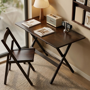 <b>Folding</b> Computer Desk Wood Surface Foldable Home Office Bedroom Study <b>Table</b> - Product Image 2