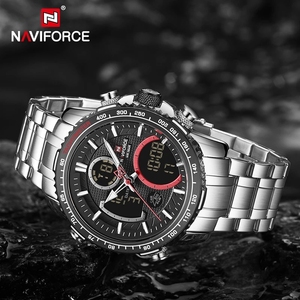 Venta caliente <span class=keywords><strong>NAVIFORCE</strong></span> <span class=keywords><strong>9182</strong></span> Relojes digitales de moda Cuarzo Impermeable Hombres Relojes de pulsera con fecha Semana Dial Reloj luminoso 2025 - Product Image 1