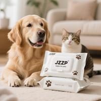 Lingettes nettoyantes douces sans alcool pour chiens et animaux de compagnie, personnalisables avec logo OEM, en papier, tailles sur mesure