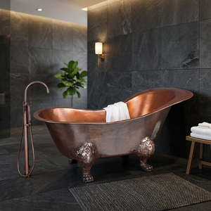 Baignoire rectangulaire classique de luxe en cuivre avec bain à remous sur pied, portable et écologique - Indian Home Crafts - Product Image 4