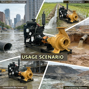 Pompe centrifuge auto-amorçante en fer haute pression de 50 m de hauteur de refoulement, 3/4/6/8 pouces, avec moteur diesel, OEM pour l'alimentation en <span class=keywords><strong>eau</strong></span>, la lutte contre les inondations et le drainage - Product Image 2