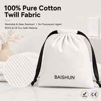 Pochette en coton sergé réutilisable avec logo personnalisé, sacs à cordon en coton pour vêtements et chaussures