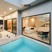 Fenêtre fixe en aluminium insonorisée à triple vitrage, grande fenêtre en verre pour chambre de villa, efficace en termes d'énergie, WANJIA