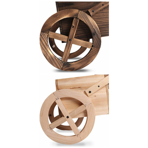 Jardinière verticale à 2 niveaux Chariot en bois de style campagnard Grand kit marron pour jardin Décoration extérieure Plantation pour utilisation en pépinière - Product Image 5