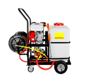 Agricultural Stationery Plunger Pump 5.5HP Engine trolly power Sprayer 100L 120liter 200liter