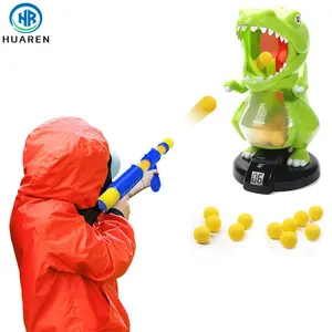 Aç t-rex besleme oyunu Dino Dinosau hava tabancası mermi ateş ve LCD ile çocuklar için oyuncak oyunları çekim