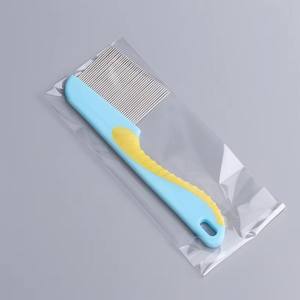 掃除用グルーミングツールプラスチックハンドルステンレス鋼ペットグルーミングティック櫛犬猫フリーコーム - Product Image 4