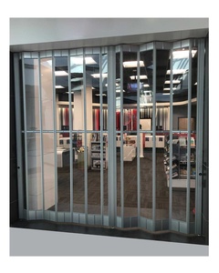 Pintu lipat PVC polikarbonat bening komersial desain Modern kristal jadi murah plastik rana gerbang akordion - Product Image 6
