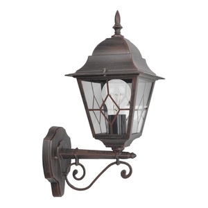 Applique da esterno in alluminio, E27, colore marrone, IP44, 44x27x18 cm, ideale per illuminazione decorativa esterna e - Product Image 1