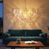 Lustre moderne décoratif en verre à fleurs multicolores pour restaurant, café, projet d'hébergement