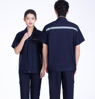 Combinaison de travail unisexe à manches courtes, style anglais, en coton respirant, haute visibilité, certifiée CE, avec poche poitrine – Grande Vente