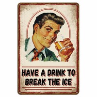 Panneau en métal personnalisé de haute qualité, affiche moderne en fer, peinture décorative pour bière, café, bar, pub, maison, art mural artisanal, Art Déco