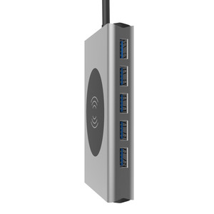 BASIX 13 in 1 <span class=keywords><strong>USB</strong></span>ハブ ワイヤレス充電器 ポータブル Type-C ハブポート マルチRJ45ハブ MacBook ProおよびType-C Windowsノートパソコン対応 - Product Image 5