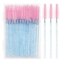 50 pièces/boîte brosse à cils jetable bâton de cristal pinceau de maquillage bâton de maquillage cils brosse en Nylon