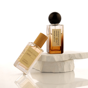 Chai thủy tinh Nước hoa sang trọng 30ml, 50ml, 100ml có thể tái chế, màu hổ phách Gradient, chai nước hoa hình chữ nhật có hộp - Product Image 5