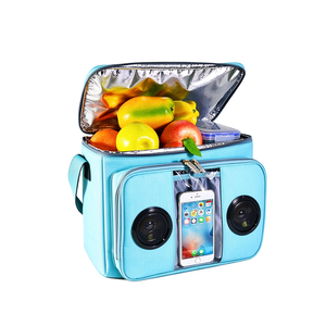 Sac isotherme ultra-fin en polyester avec fermeture éclair frontale, étanche, Bluetooth, pour boissons et aliments, avec haut-parleurs et subwoofer intégrés - Product Image 6