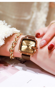 Reloj de Pulsera de Cuarzo Cuadrado Simple Retro de Moda para Mujer - Product Image 4