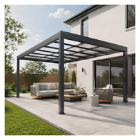 Pabellón Exterior Impermeable Personalizado, Pérgola con Estructura de Aluminio, Techo de Policarbonato, Gazebo de Jardín de Aluminio