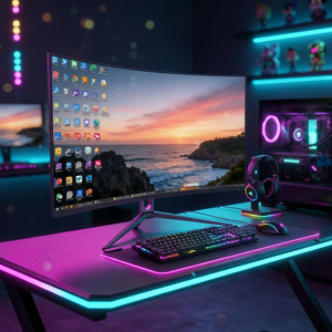 จอคอมพิวเตอร์โค้งขนาด 27 32 นิ้ว สำหรับเล่นเกมส์ ความละเอียด 2K 4K 75 HZ 144HZ 165HZ 180HZ จอ LCD สำหรับเล่นเกมส์ขนาด 27 นิ้ว - Product Image 1