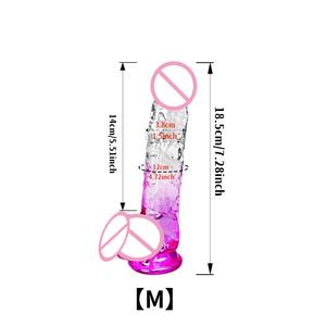 Masturbateur féminin artificiel Macaron Gradient Slim Dildo <span class=keywords><strong>Ventouse</strong></span> <span class=keywords><strong>Pas</strong></span> <span class=keywords><strong>cher</strong></span> Cristal Transparent Gelée Fisting Dildo 24cm 10 pouces - Product Image 2