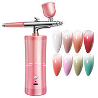 Pistolet pulvérisateur aérographe portable sans fil rechargeable avec mini compresseur d'air pour hydratation du visage, nail art et décoration de gâteaux