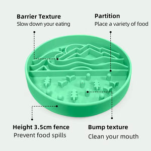 Tazón Personalizado para Perros con Cuatro Diseños, Tazón de Alimentación Lenta, Apto para Lavavajillas y Microondas, Tazón de Silicona con Diseño Antideslizante - Product Image 3