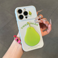Zomer 3D Fruit Party Love Mobiele Telefoonhoesje voor iPhone 17 16 15 14 13 Pro Max Oranje Sydney IMD Blauwe Bes Graffiti achterkant hoesje