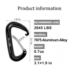 <span class=keywords><strong>Mousqueton</strong></span> en aluminium léger et robuste 12KN, <span class=keywords><strong>mousqueton</strong></span> d'escalade à verrouillage <span class=keywords><strong>ultra</strong></span>-léger - Product Image 2