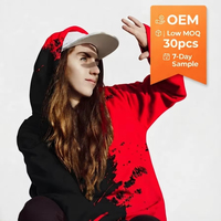 Sweat à capuche surdimensionné pour homme en tissu éponge imprimé 3D patchwork 100% coton rouge et noir à manches longues streetwear décontracté
